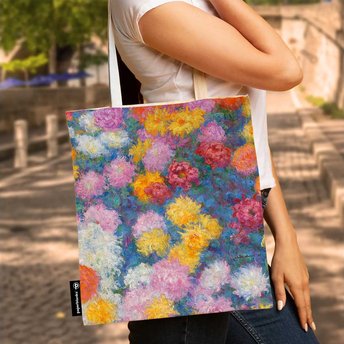 Stoffbeutel Monets Chrysanthemen – Bild 3